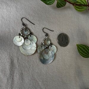 Natural Shell and Silver Earrings